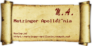 Metzinger Apollónia névjegykártya